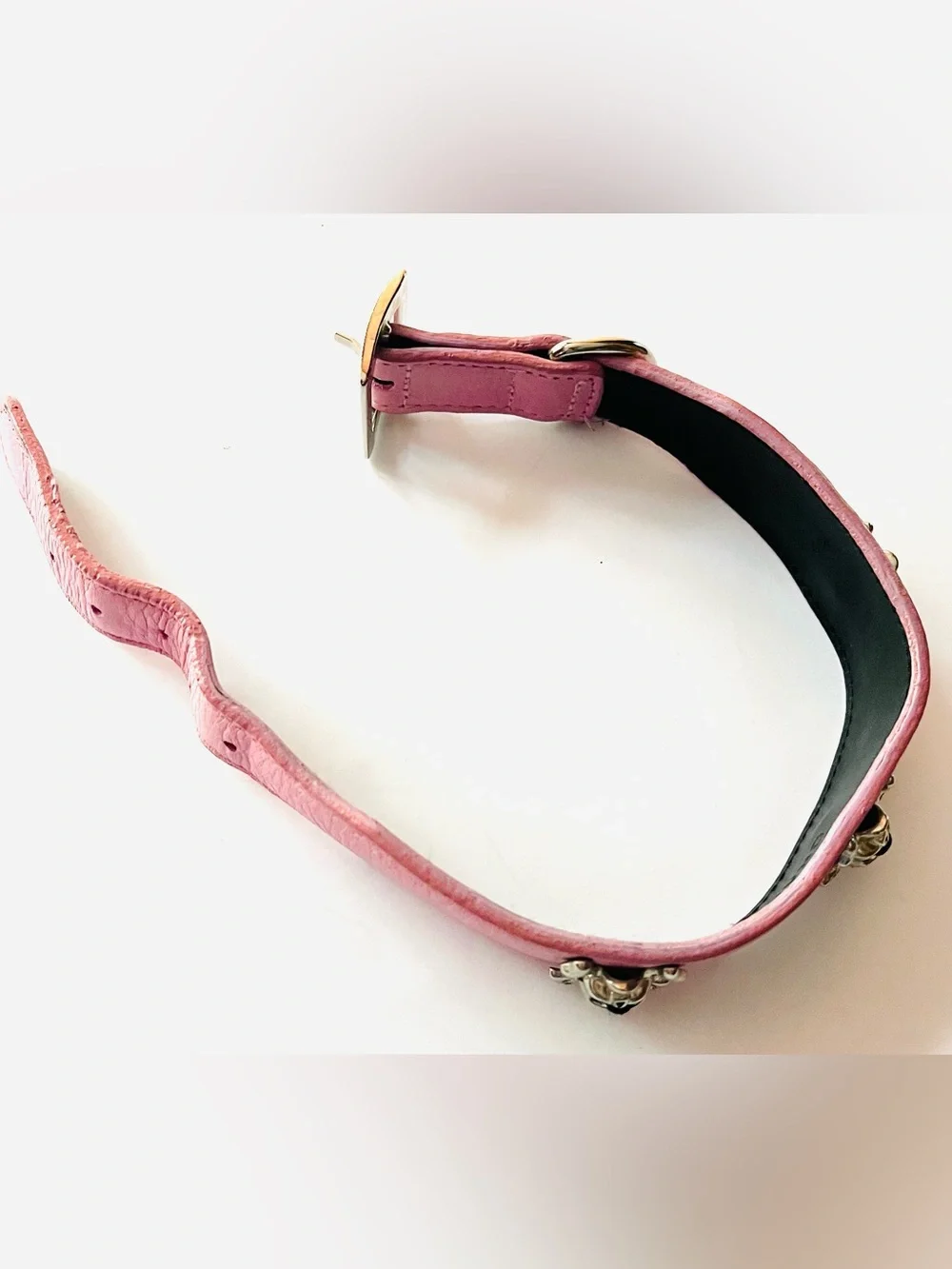 Hamptons Hound Pink Skeleton Rhinestone Embellished Dog Collar